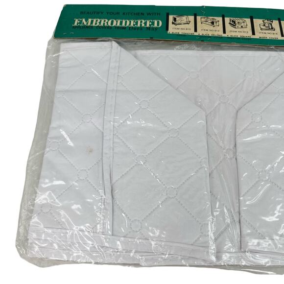 Dora May Vtg 4 Slice Oblong Toaster Cover Quilted Embroidered Vegetables New - Picture 8 of 13